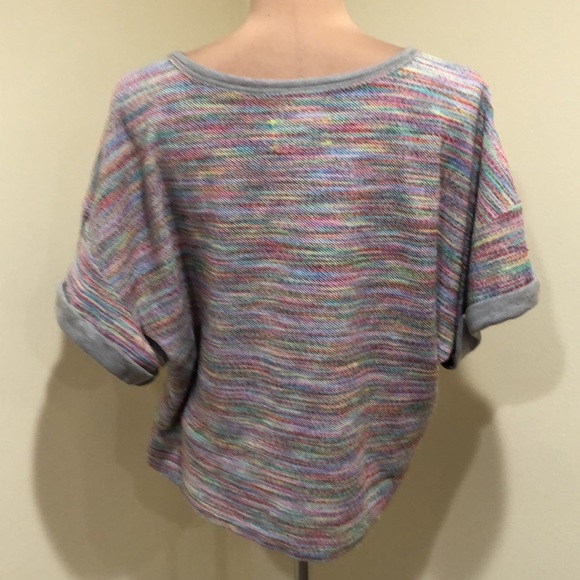 Anthropologie Saturday Sunday Top Size XL Multicolored Rainbow Knit Pullover - Picture 5 of 10